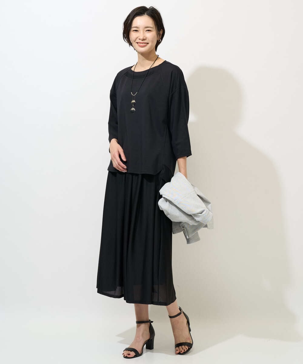 PZHGE41290 GEORGES RECH(ジョルジュ・レッシュ)  [セットアップ対応]シアーギャザーセミフレアスカート ホワイト