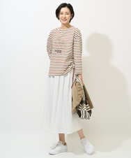 PZHGE41290 GEORGES RECH(ジョルジュ・レッシュ)  [セットアップ対応]シアーギャザーセミフレアスカート ホワイト