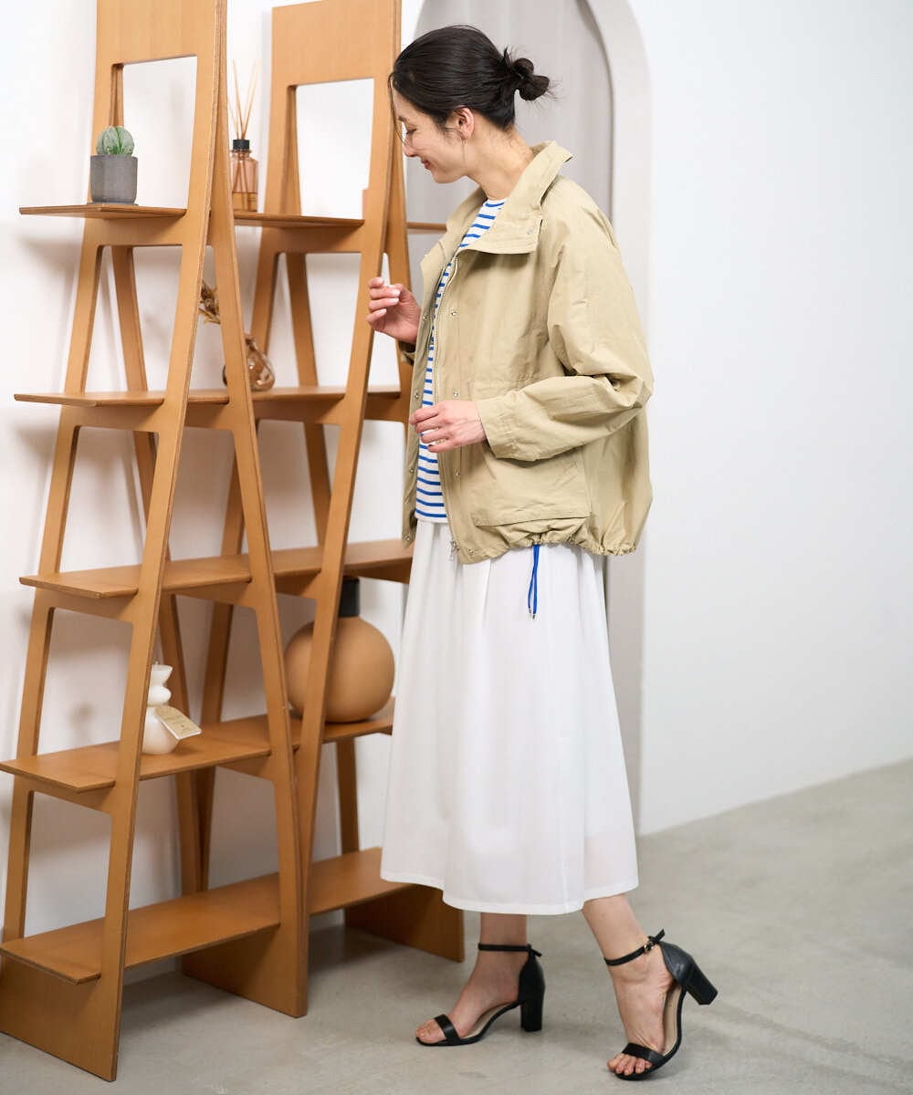 PZHGE41290 GEORGES RECH(ジョルジュ・レッシュ)  [セットアップ対応]シアーギャザーセミフレアスカート ホワイト