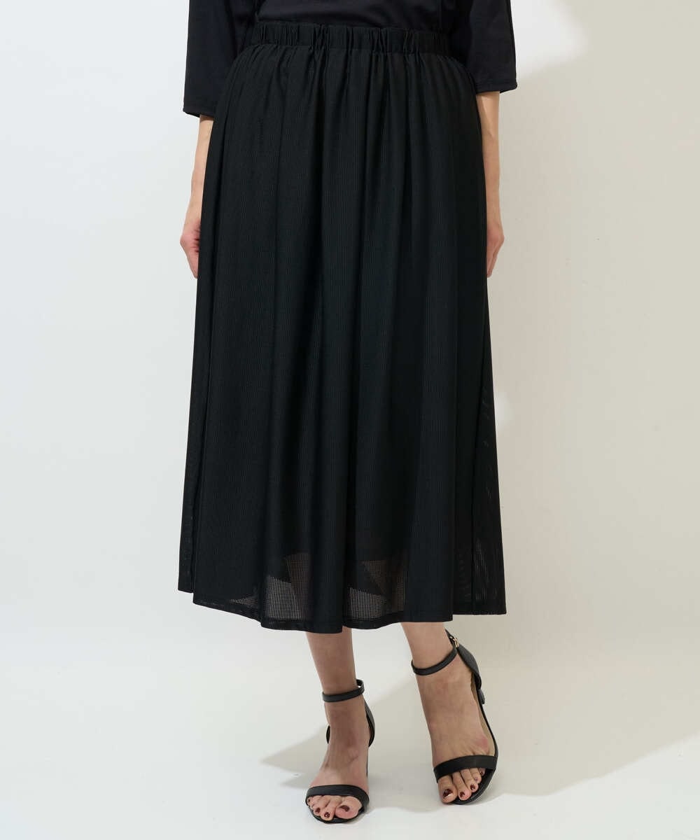 PZHGE41290 GEORGES RECH(ジョルジュ・レッシュ)  [セットアップ対応]シアーギャザーセミフレアスカート ホワイト