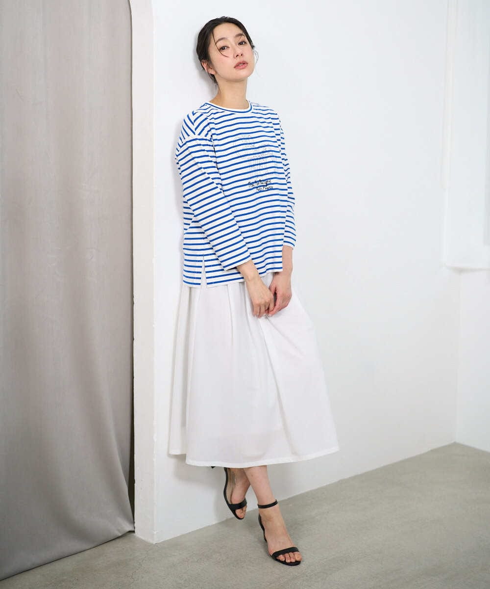 PZHGE41290 GEORGES RECH(ジョルジュ・レッシュ)  [セットアップ対応]シアーギャザーセミフレアスカート ホワイト