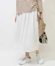 PZHGE41290 GEORGES RECH(ジョルジュ・レッシュ)  [セットアップ対応]シアーギャザーセミフレアスカート ホワイト