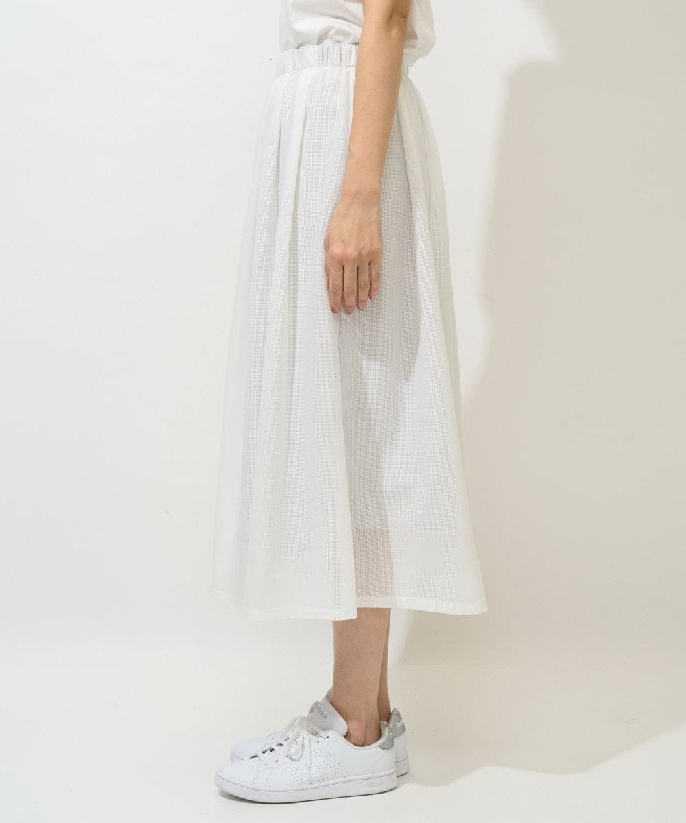 PZHGE41290 GEORGES RECH(ジョルジュ・レッシュ)  [セットアップ対応]シアーギャザーセミフレアスカート ホワイト