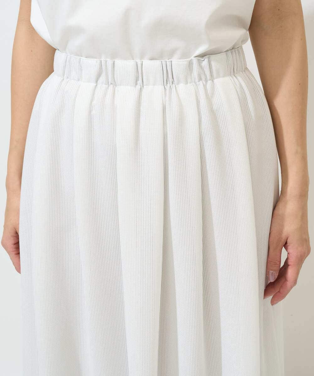 PZHGE41290 GEORGES RECH(ジョルジュ・レッシュ)  [セットアップ対応]シアーギャザーセミフレアスカート ホワイト