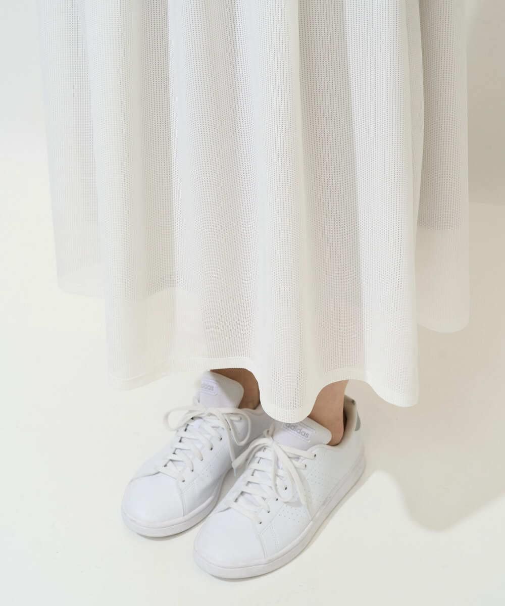 PZHGE41290 GEORGES RECH(ジョルジュ・レッシュ)  [セットアップ対応]シアーギャザーセミフレアスカート ホワイト