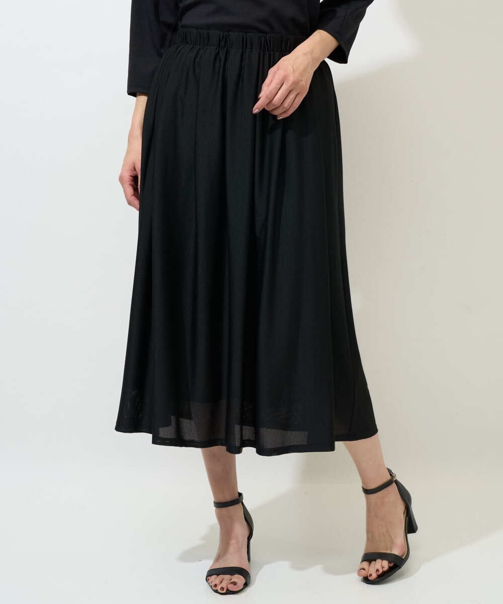PZHGE41290 GEORGES RECH(ジョルジュ・レッシュ)  [セットアップ対応]シアーギャザーセミフレアスカート ブラック