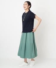 PZHGS02290 GEORGES RECH(ジョルジュ・レッシュ)  [セットアップ対応]ワッシャーアシメ切替スカート グリーン