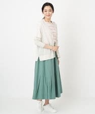 PZHGS02290 GEORGES RECH(ジョルジュ・レッシュ)  [セットアップ対応]ワッシャーアシメ切替スカート グリーン
