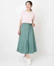 PZHGS02290 GEORGES RECH(ジョルジュ・レッシュ)  [セットアップ対応]ワッシャーアシメ切替スカート グリーン