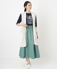 PZHGS02290 GEORGES RECH(ジョルジュ・レッシュ)  [セットアップ対応]ワッシャーアシメ切替スカート グリーン