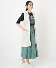 PZHGS02290 GEORGES RECH(ジョルジュ・レッシュ)  [セットアップ対応]ワッシャーアシメ切替スカート グリーン
