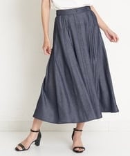 PZHGS25330 GEORGES RECH(ジョルジュ・レッシュ)  [セットアップ対応]ナチュラルシャンブレーギャザースカート ネイビー