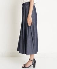 PZHGS25330 GEORGES RECH(ジョルジュ・レッシュ)  [セットアップ対応]ナチュラルシャンブレーギャザースカート ネイビー