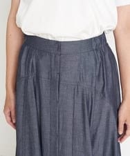 PZHGS25330 GEORGES RECH(ジョルジュ・レッシュ)  [セットアップ対応]ナチュラルシャンブレーギャザースカート ネイビー
