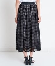 PZHGS32290 GEORGES RECH(ジョルジュ・レッシュ)  [セットアップ対応]シアーチェックチュールジャージースカート ブラック