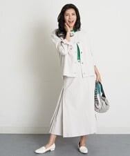 PZHGT41290 GEORGES RECH(ジョルジュ・レッシュ)  [セットアップ対応/接触冷感]シェルタリングドライナローフレアスカート アイボリー