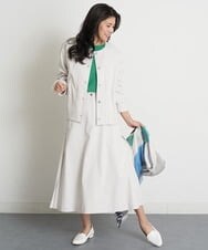 PZHGT41290 GEORGES RECH(ジョルジュ・レッシュ)  [セットアップ対応/接触冷感]シェルタリングドライナローフレアスカート アイボリー