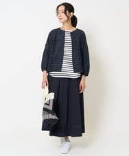 PZHHA55330 GEORGES RECH(ジョルジュ・レッシュ) [接触冷感/吸水速乾]サッカーシャドーギンガムタックフレアスカート ライトグレー