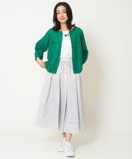 PZHHA55330 GEORGES RECH(ジョルジュ・レッシュ) [接触冷感/吸水速乾]サッカーシャドーギンガムタックフレアスカート ライトグレー