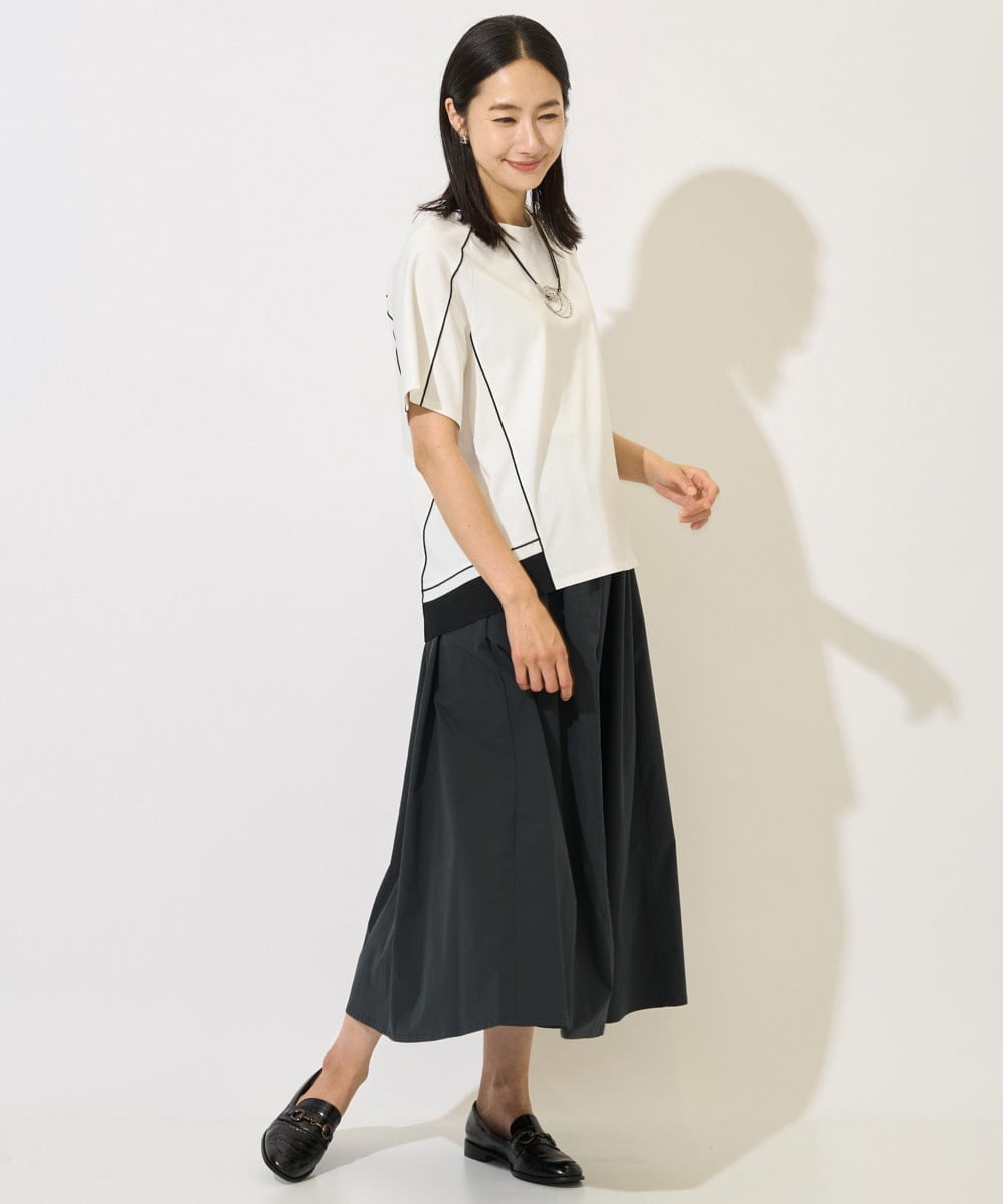PZHHB05290 GEORGES RECH(ジョルジュ・レッシュ) [撥水加工]タフタイージーギャザースカート ダークグレー