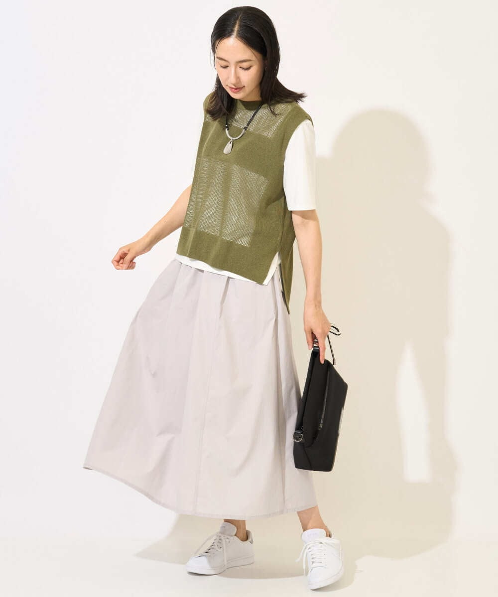 PZHHB05290 GEORGES RECH(ジョルジュ・レッシュ) [撥水加工]タフタイージーギャザースカート ダークグレー