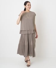 PZHHT18330 GEORGES RECH(ジョルジュ・レッシュ)  [セットアップ対応]プリーツティアードスカート ベージュ