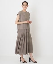 PZHHT18330 GEORGES RECH(ジョルジュ・レッシュ)  [セットアップ対応]プリーツティアードスカート ベージュ