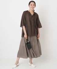 PZHHT18330 GEORGES RECH(ジョルジュ・レッシュ)  [セットアップ対応]プリーツティアードスカート ベージュ