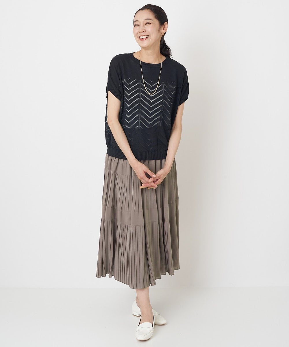 PZHHT18330 GEORGES RECH(ジョルジュ・レッシュ)  [セットアップ対応]プリーツティアードスカート ベージュ