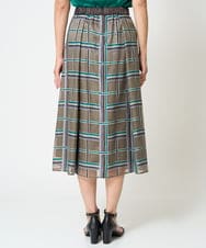 PZHHW01390 GEORGES RECH(ジョルジュ・レッシュ) [セットアップ対応]グラフィカルチェックシースルーフレアスカート ブラウン系