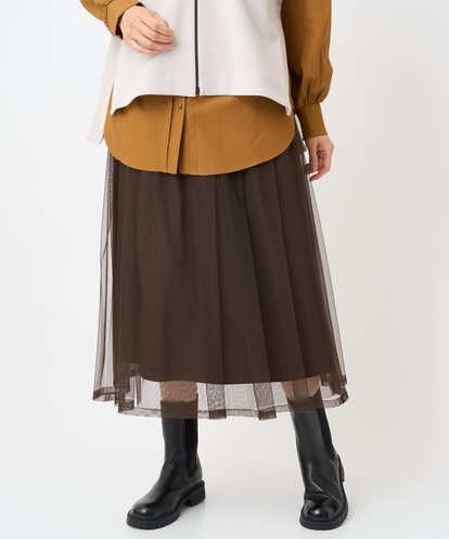 PZHJC46290 GEORGES RECH シアーチュールギャザースカート