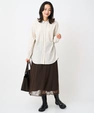 PZHJC46290 GEORGES RECH(ジョルジュ・レッシュ) シアーチュールギャザースカート ブラック