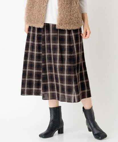 PZHJE21290 GEORGES RECH [セットアップ対応]チェックフレアスカート