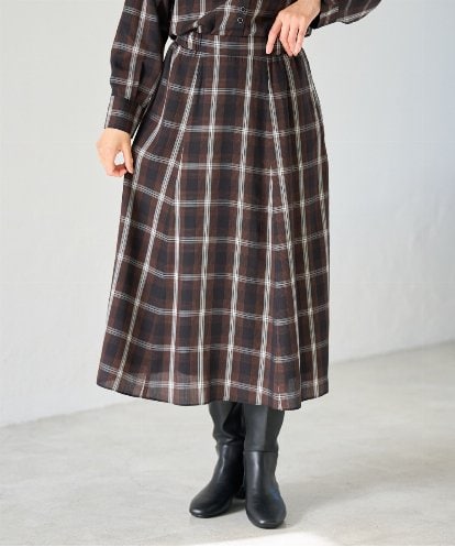 PZHJE21290 GEORGES RECH [セットアップ対応]チェックフレアスカート