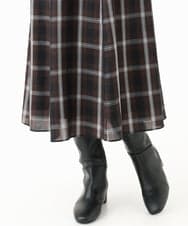 PZHJE21290 GEORGES RECH(ジョルジュ・レッシュ)  [セットアップ対応]チェックフレアスカート ブラウン