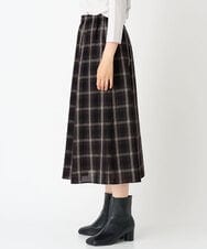 PZHJE21290 GEORGES RECH(ジョルジュ・レッシュ)  [セットアップ対応]チェックフレアスカート ブラウン