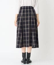 PZHJE21290 GEORGES RECH(ジョルジュ・レッシュ)  [セットアップ対応]チェックフレアスカート ブラウン