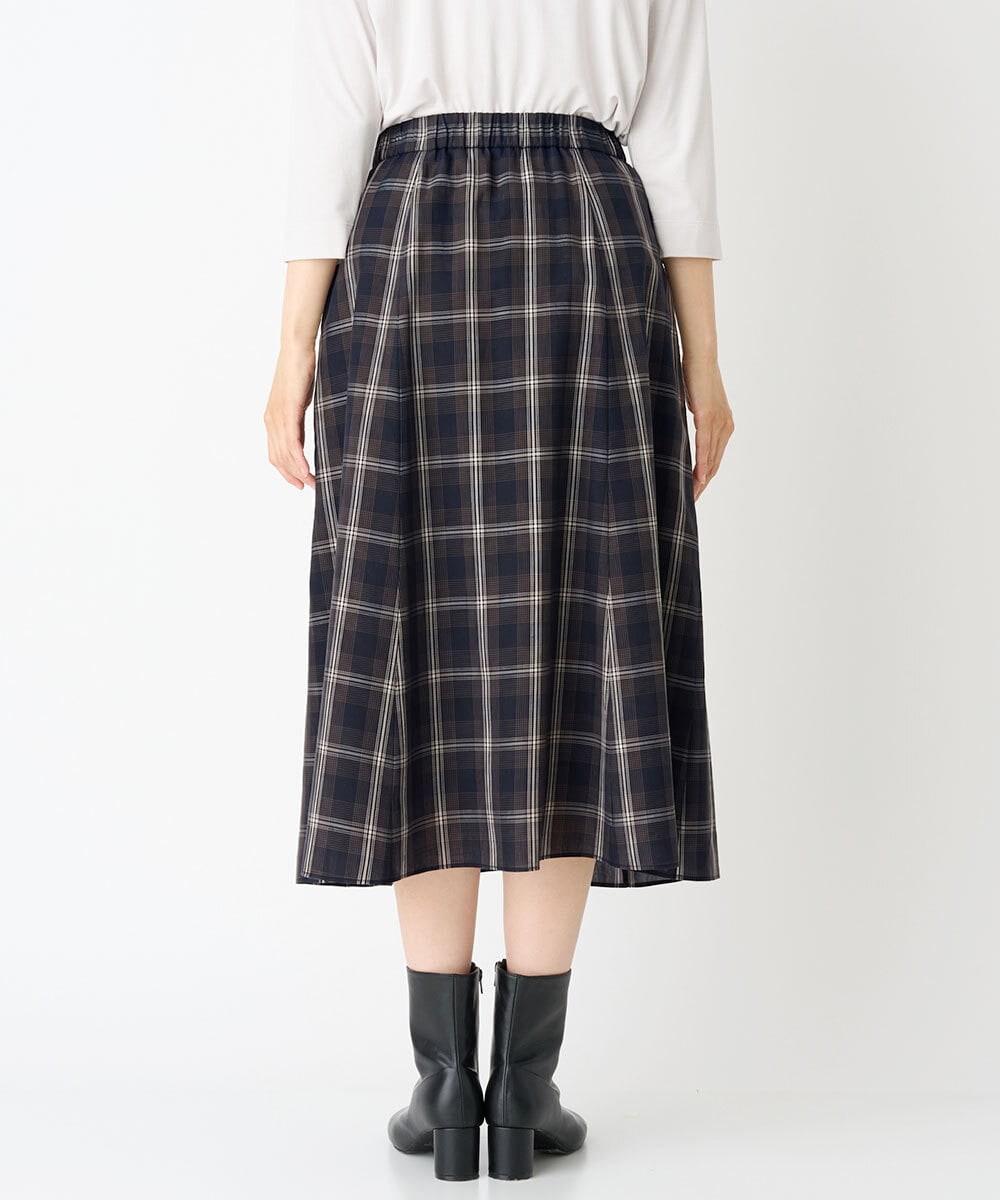 PZHJE21290 GEORGES RECH(ジョルジュ・レッシュ)  [セットアップ対応]チェックフレアスカート ブラウン