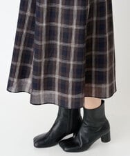 PZHJE21290 GEORGES RECH(ジョルジュ・レッシュ)  [セットアップ対応]チェックフレアスカート ブラウン