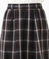 PZHJE21290 GEORGES RECH(ジョルジュ・レッシュ)  [セットアップ対応]チェックフレアスカート ブラウン