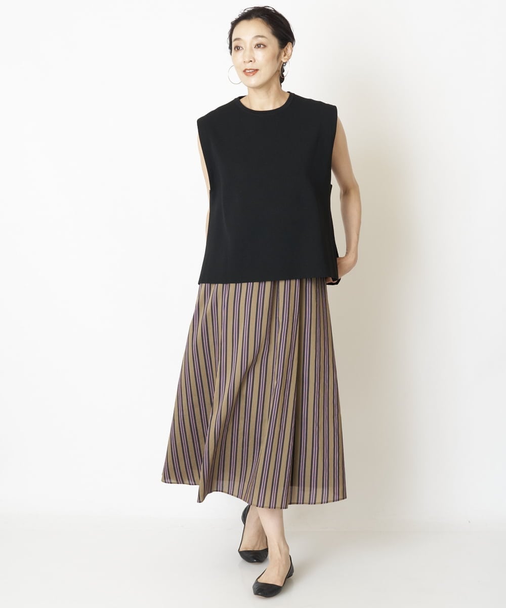 PZHJQ02350 GEORGES RECH(ジョルジュ・レッシュ) 【セットアップ対応】ストライプスカート ピンク