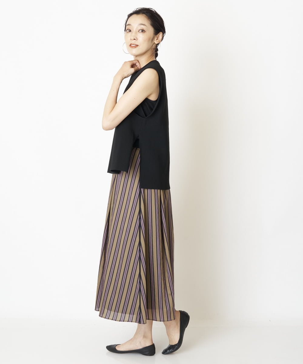 PZHJQ02350 GEORGES RECH(ジョルジュ・レッシュ) 【セットアップ対応】ストライプスカート ピンク