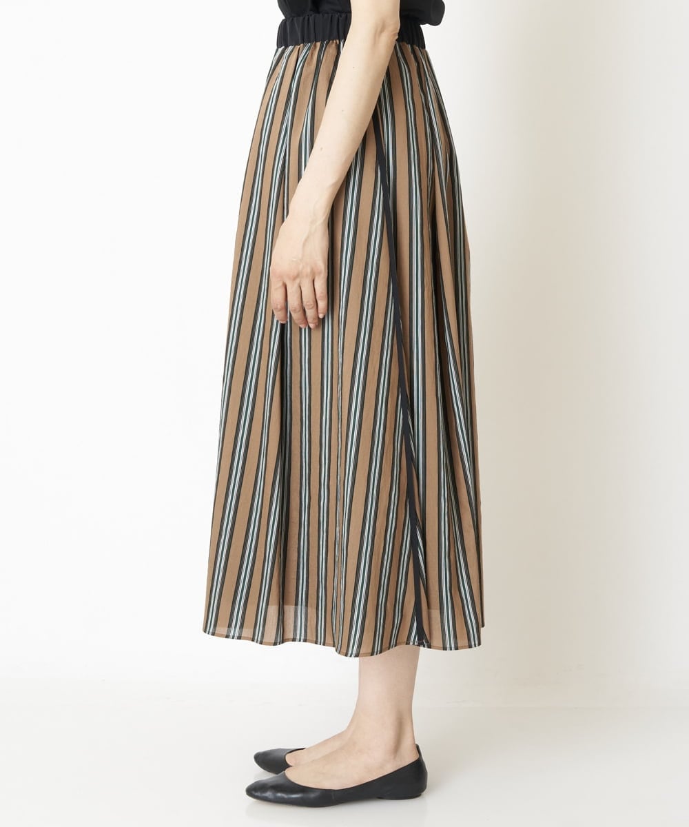 PZHJQ02350 GEORGES RECH(ジョルジュ・レッシュ) 【セットアップ対応】ストライプスカート グリーン