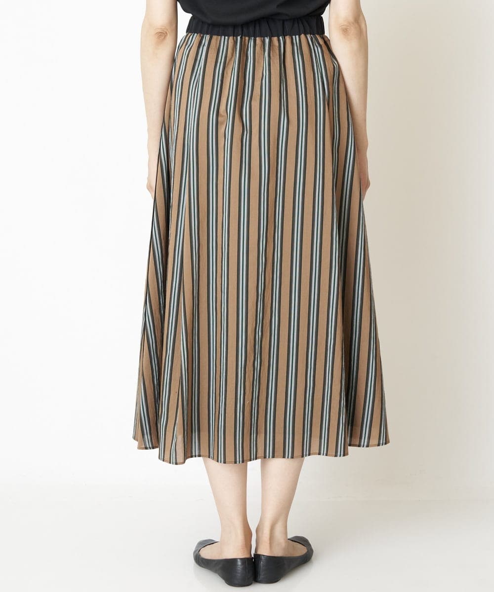 PZHJQ02350 GEORGES RECH(ジョルジュ・レッシュ) 【セットアップ対応】ストライプスカート グリーン