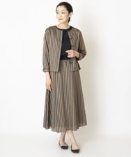 PZHJQ02350 GEORGES RECH(ジョルジュ・レッシュ) 【セットアップ対応】ストライプスカート グリーン