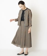 PZHJQ02350 GEORGES RECH(ジョルジュ・レッシュ) 【セットアップ対応】ストライプスカート グリーン