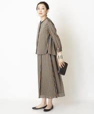 PZHJQ02350 GEORGES RECH(ジョルジュ・レッシュ) 【セットアップ対応】ストライプスカート グリーン