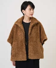 PZJAD20490 GEORGES RECH(ジョルジュ・レッシュ) テディボアスタンドカラーポンチョジャケット ブラウン系