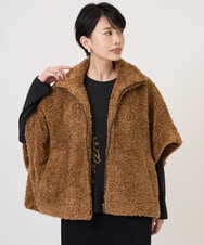 PZJAD20490 GEORGES RECH(ジョルジュ・レッシュ) テディボアスタンドカラーポンチョジャケット ブラウン系