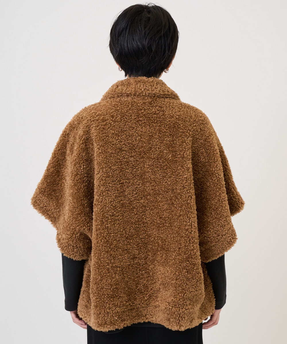 PZJAD20490 GEORGES RECH(ジョルジュ・レッシュ) テディボアスタンドカラーポンチョジャケット ブラウン系